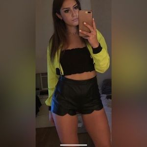 Neon green cropped jacket from Zara